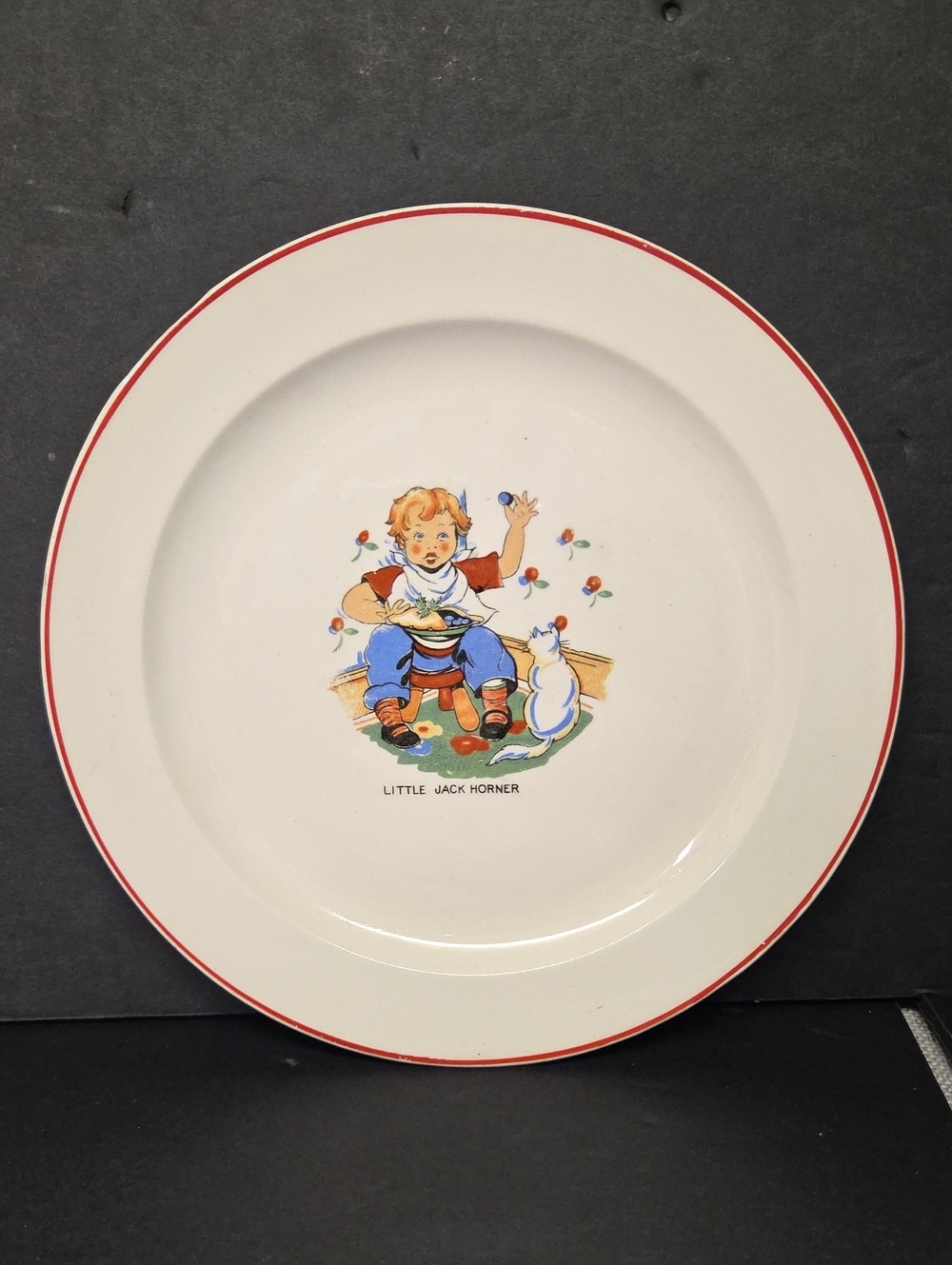 Vintage  Little Jack Horner Nursery Rhyme Childs Plate Transferware